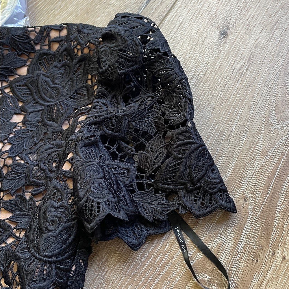 Self-Portrait Black Floral Lace Mini Dress with Statement Buttons. NWT! - Picture 12 of 16